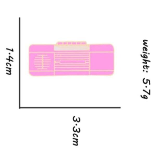 1980's 80's Pink Boombox Pin Brooch - Picture 1 of 2